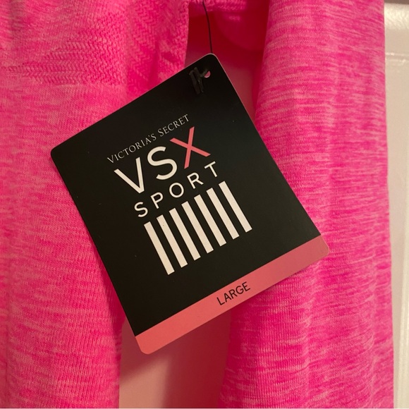 VSX Victoria's Secret Sport Studio Half-Zip Jacket Neon Pink Melange, L, NWT - Picture 9 of 10